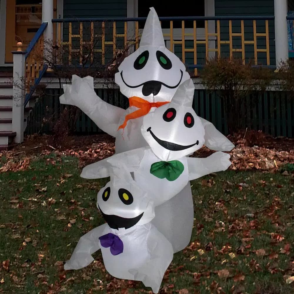 Northlight 3.5 ft. Inflatable Ghost Trio Halloween Outdoor Decoration with Warm White Lights