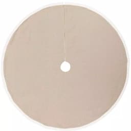 VHC Brands 55 in. Grey Margot Farmhouse Christmas Tree Skirt with Diamond Lace and Chambray thumbnail 2
