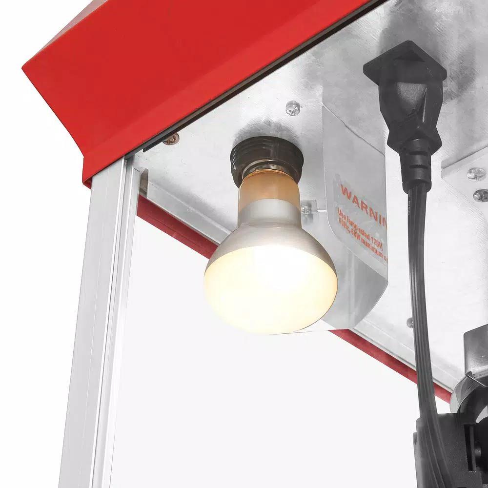 Unbranded Red Carnival Popcorn Popper Machine with Cart, 850W, 8 oz. Stainless Steel Kettle