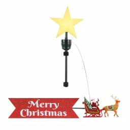Mr. Christmas Santa's Sleigh Animated Tree Topper with LED Star and Merry Christmas Banner thumbnail 1