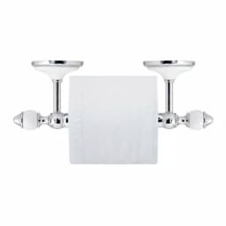 MODONA ARORA Toilet Paper Holder - White Porcelain & Polished Chrome Stainless Steel Roller thumbnail 2