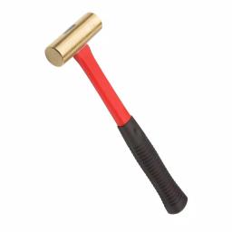 TEKTON 16 oz. Jacketed Fiberglass Brass Hammer, Non-Sparking Mallet thumbnail 1