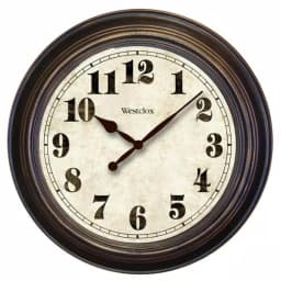 Westclox 24 in. Round Bronze Wall Clock with Glass Lens and Large Arabic Numerals thumbnail 2