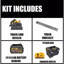 DEWALT FLEXVOLT 60V MAX Cordless Brushless 6-1/2 in. Track Saw Kit with 6.0Ah Battery & 59 in. Track thumbnail 2