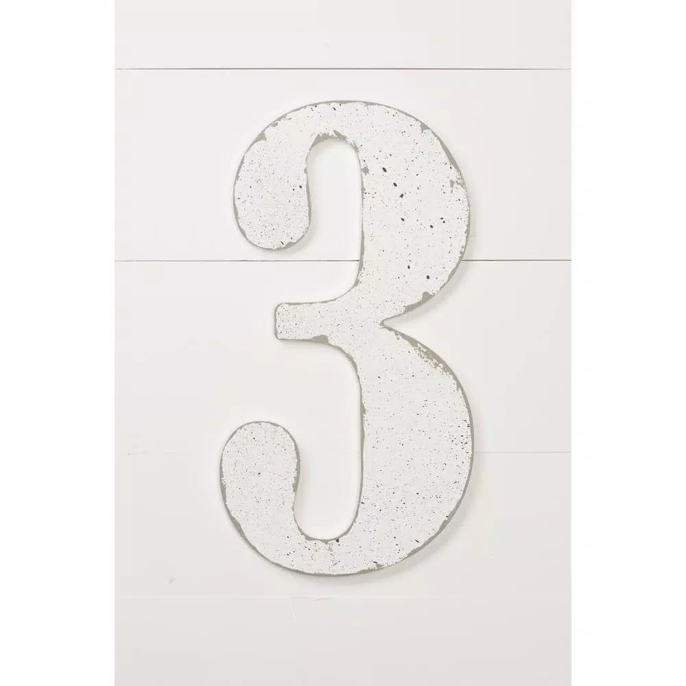 Jeff McWilliams Designs 18 in. Oversized Unfinished Wood Number 3 - Industrial Style Wall Decor