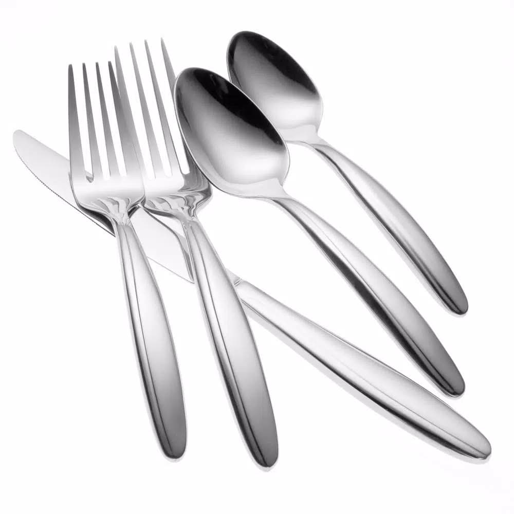 Oneida Glissade 18/0 Stainless Steel Oval Bowl Soup and Dessert Spoons, Set of 12