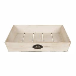 Kate and Laurel Woodmont White Decorative Wood Tray - Large Square Rustic Farmhouse Accent thumbnail 2