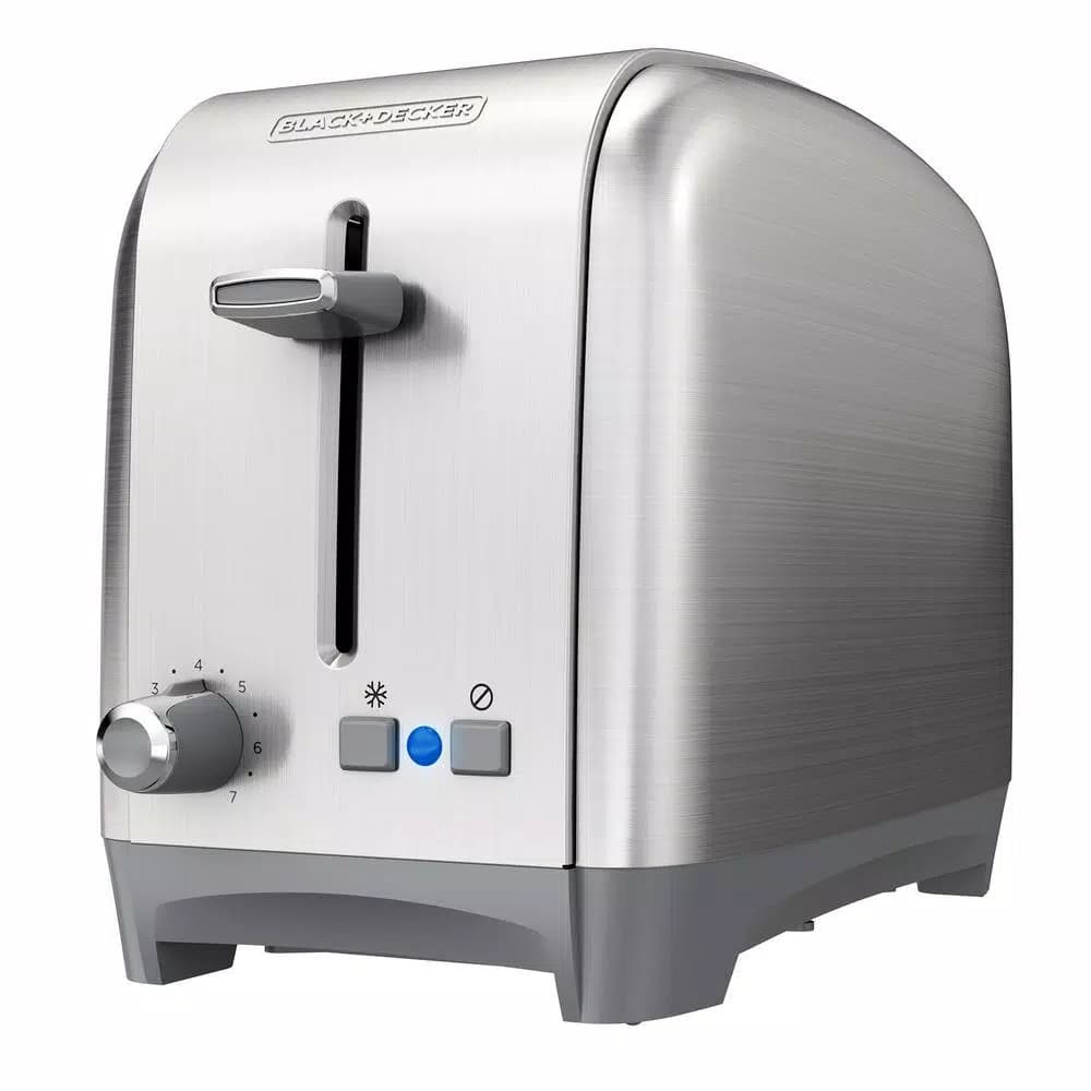 BLACK+DECKER 2-Slice Wide Slot Toaster, Black and Stainless Steel