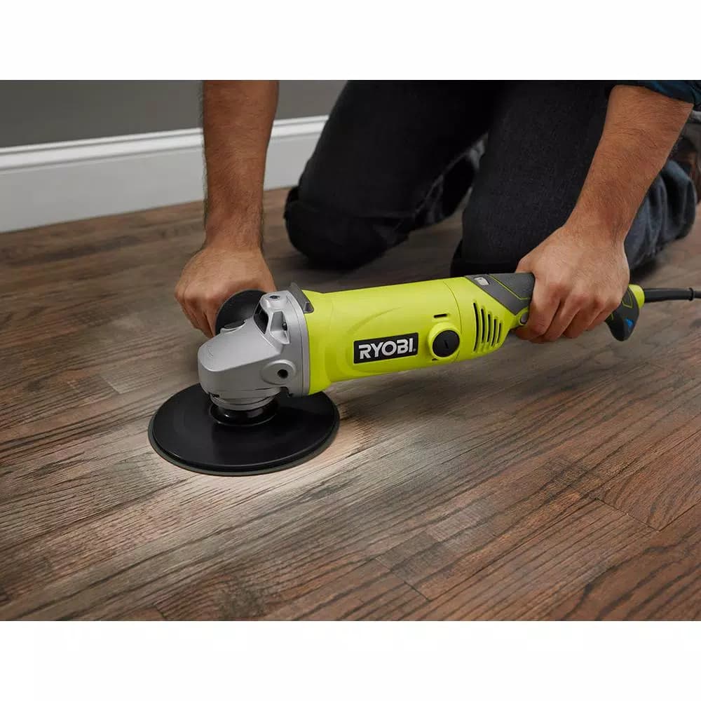 RYOBI 7 in. 10 Amp Corded Angle Grinder with Variable Speed, 6500 rpm