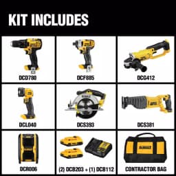 DEWALT 20V MAX Cordless 7-Tool Combo Kit with (2) 2.0 Ah Batteries & Charger thumbnail 2