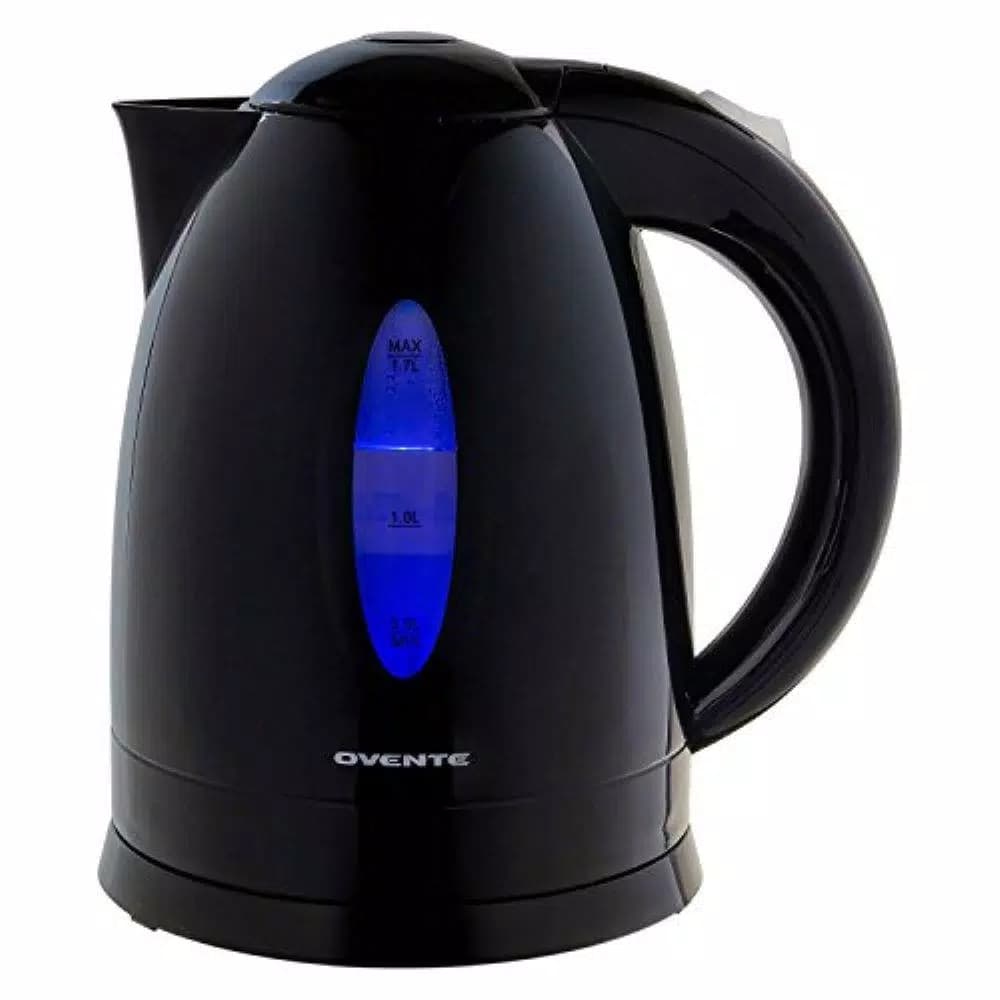 Ovente KP72 1.7L Electric Kettle, 1100W Fast Heating Water Boiler with Auto Shut-Off, Black