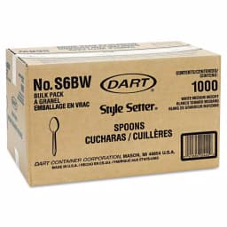 DART Mediumweight White Polypropylene Teaspoons, 1000 Count Case thumbnail 2