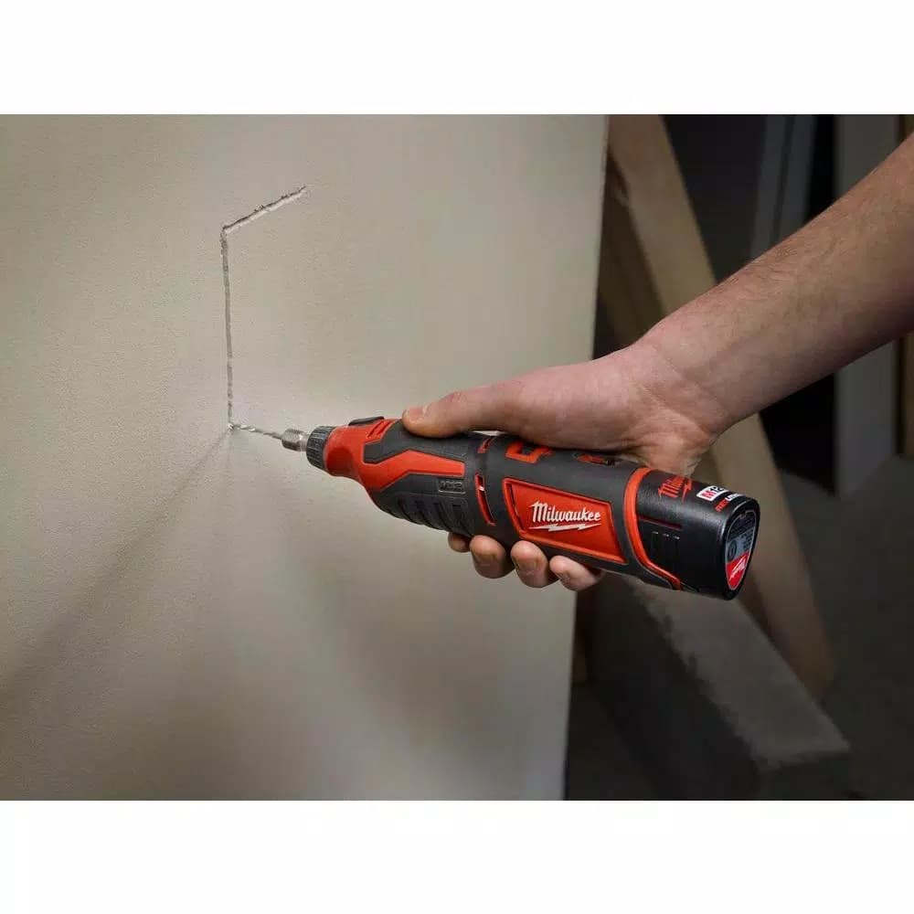 Milwaukee M12 12V Lithium-Ion Cordless Rotary Tool Kit with 1.5Ah Battery, Charger, and Bag