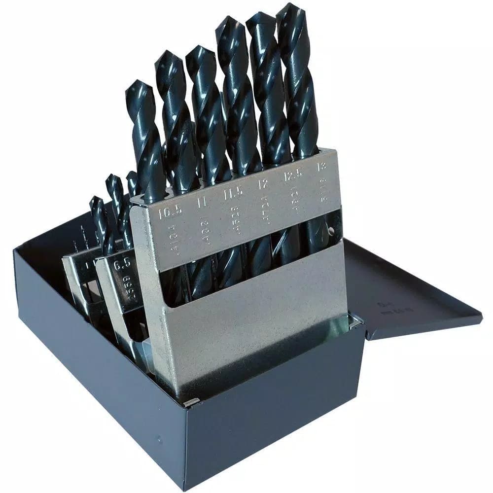 CLE-LINE 25-Piece Metric High Speed Steel Twist Drill Bit Set, Jobber Length