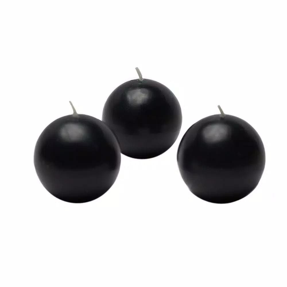 Zest Candle Biedermann and Sons 2 in. Black Ball Candles, 12-Pack