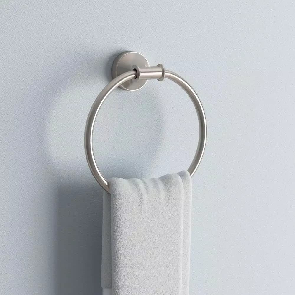 Delta Phoebe Brushed Nickel Towel Ring - Transitional Hand Towel Holder