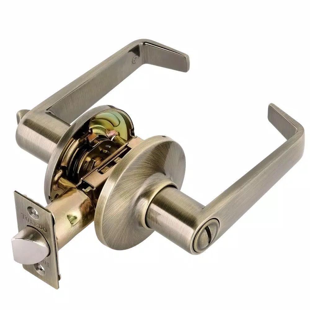Toledo Fine Locks Antique Brass Privacy Lever Door Lockset