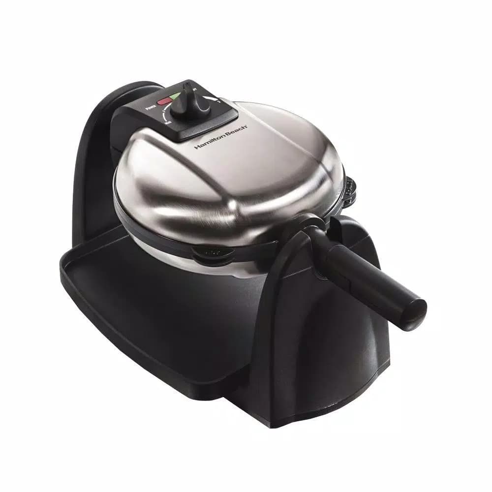 Hamilton Beach Flip Belgian Waffle Maker, Stainless Steel, 800W