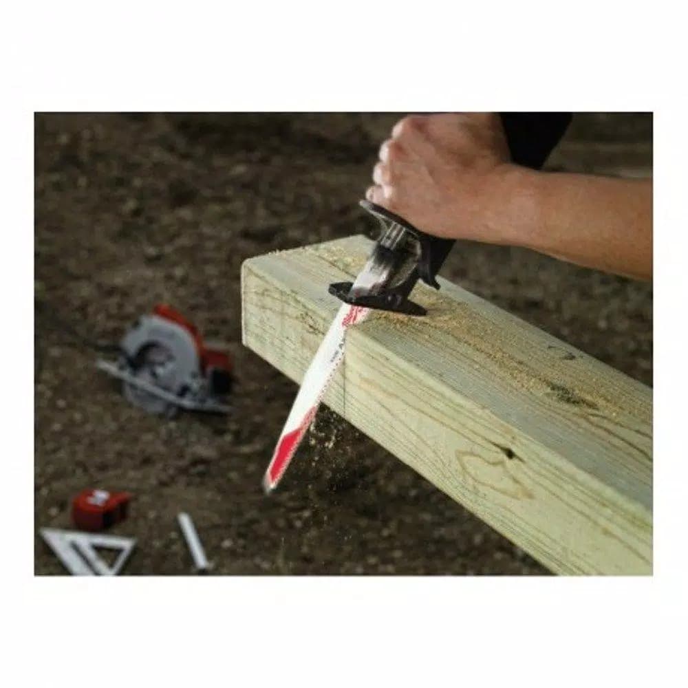 Milwaukee AX Carbide Teeth Reciprocating Saw Blades, 6 in., 5 TPI, Nail-Embedded Wood (6 Pack)
