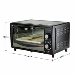 Ovente 800W Electric Toaster Oven, 10L Compact Oven with 3 Cooking Modes and 30-Min Timer, Black thumbnail 6