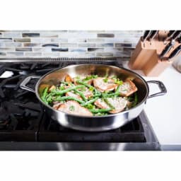 Swiss Diamond Premium Clad 5.8 qt. Stainless Steel Saute Pan with Glass Lid thumbnail 3