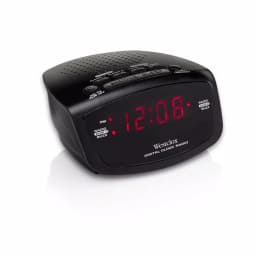 Westclox AM/FM Dual Alarm Clock Radio with Red LED Digital Display - Black thumbnail 2