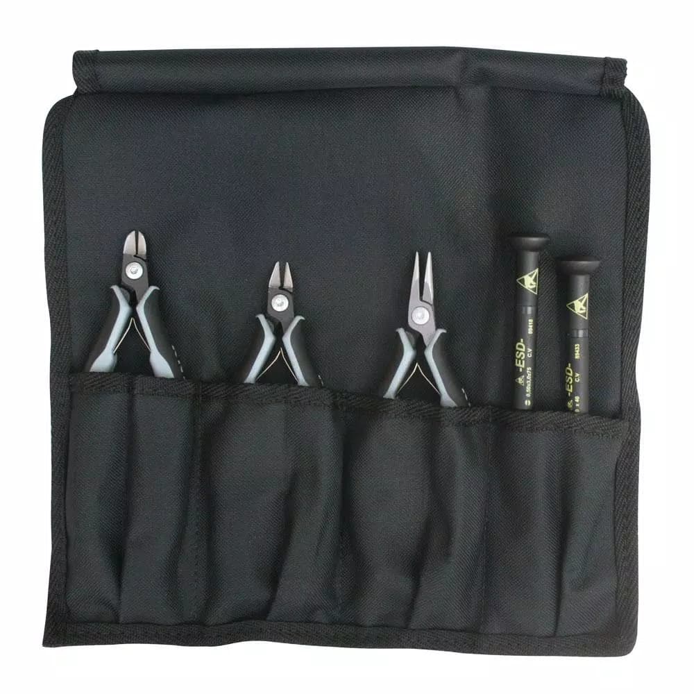 KNIPEX 5-Piece ESD Precision Electronic Tool Set with Electrostatic Discharge Protection