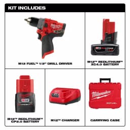 Milwaukee M12 FUEL 12V Brushless 1/2 in. Drill Driver Kit with 4.0Ah & 2.0Ah Batteries and Hard Case thumbnail 2