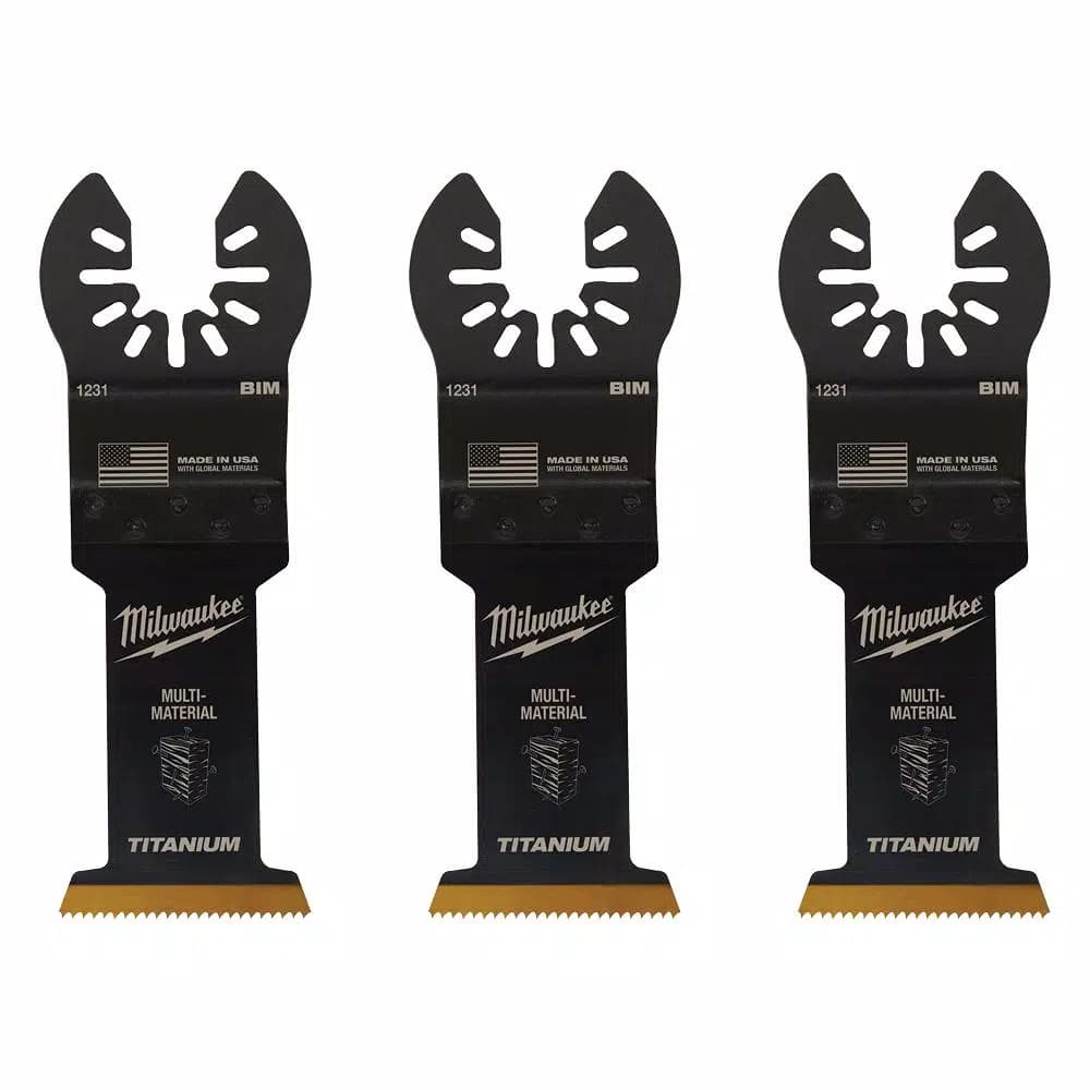 Milwaukee 1-3/8 in. Titanium Bi-Metal Universal Fit Oscillating Multi-Tool Blades, 3-Pack