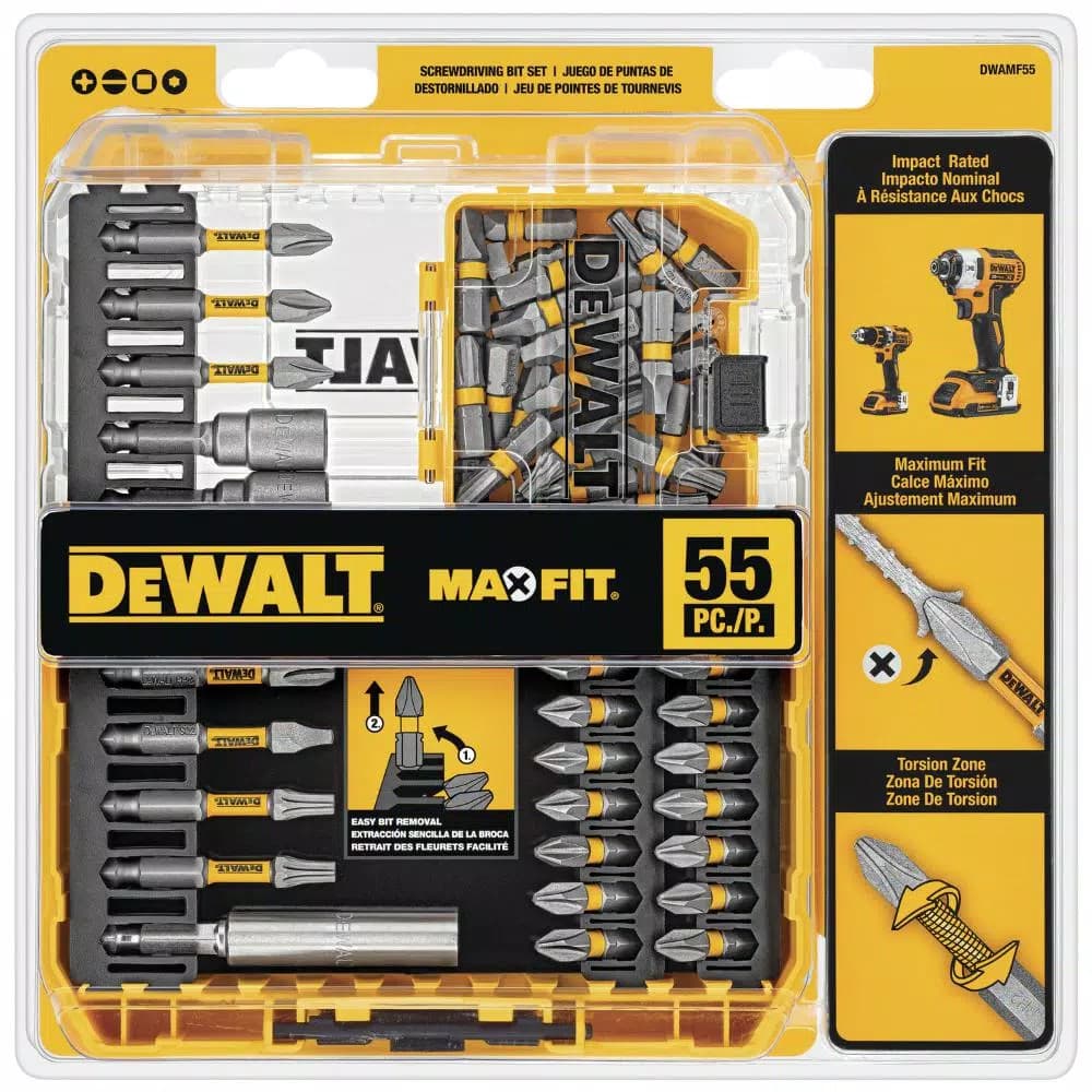 DEWALT MAXFIT 55-Piece Screwdriver Bit Set with 10X Magnetic Screw Lock System