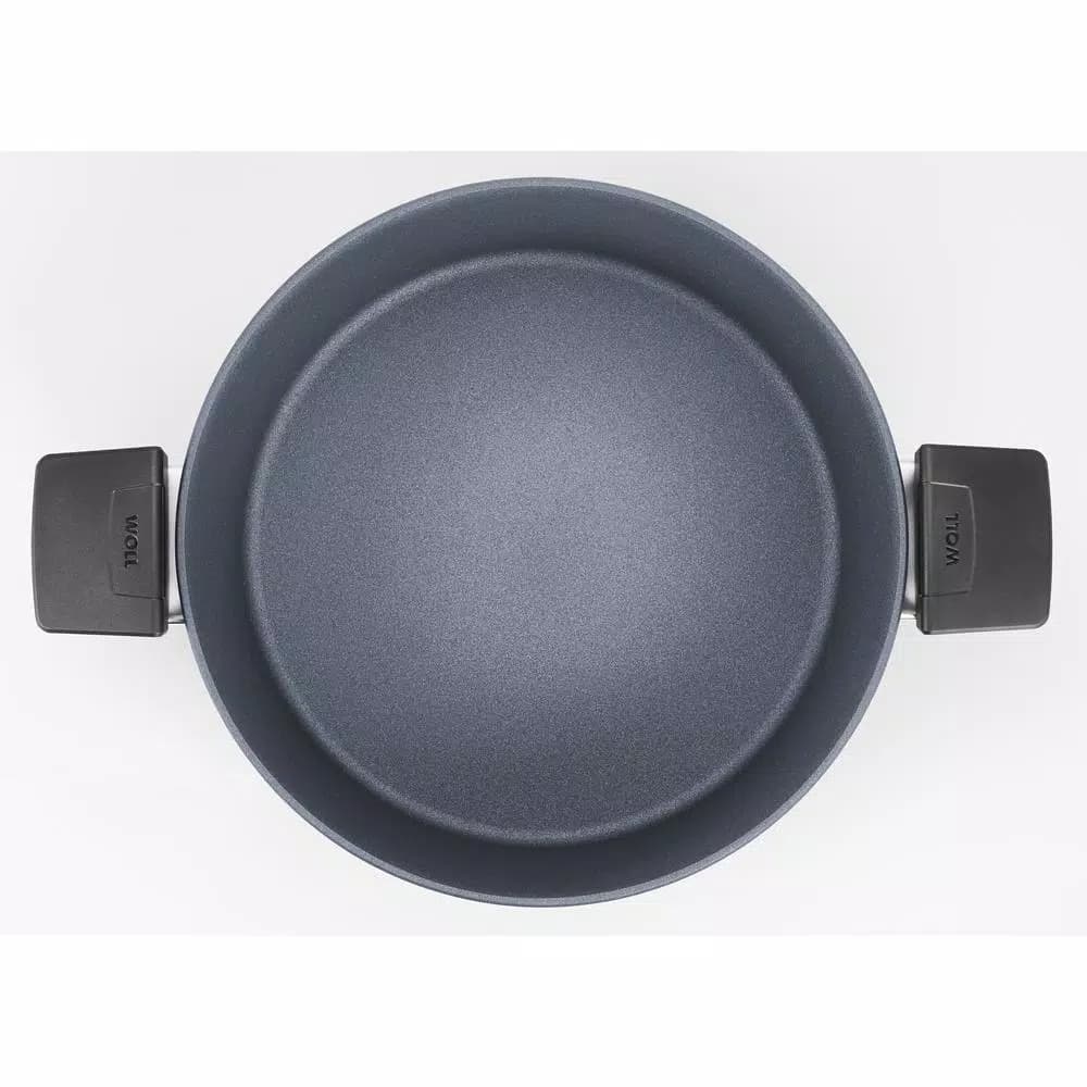 Woll Diamond LITE 5.8 Qt. Round Cast Aluminum Nonstick Casserole Dish with Glass Lid, Gray