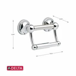 Delta Traditional Toilet Paper Holder with Assist Bar, Polished Chrome thumbnail 2