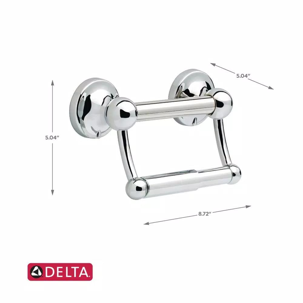 Delta Traditional Toilet Paper Holder with Assist Bar, Polished Chrome