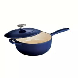 Tramontina Gourmet 3 Qt. Enameled Cast Iron Saucier with Lid, Gradated Cobalt Blue thumbnail 1