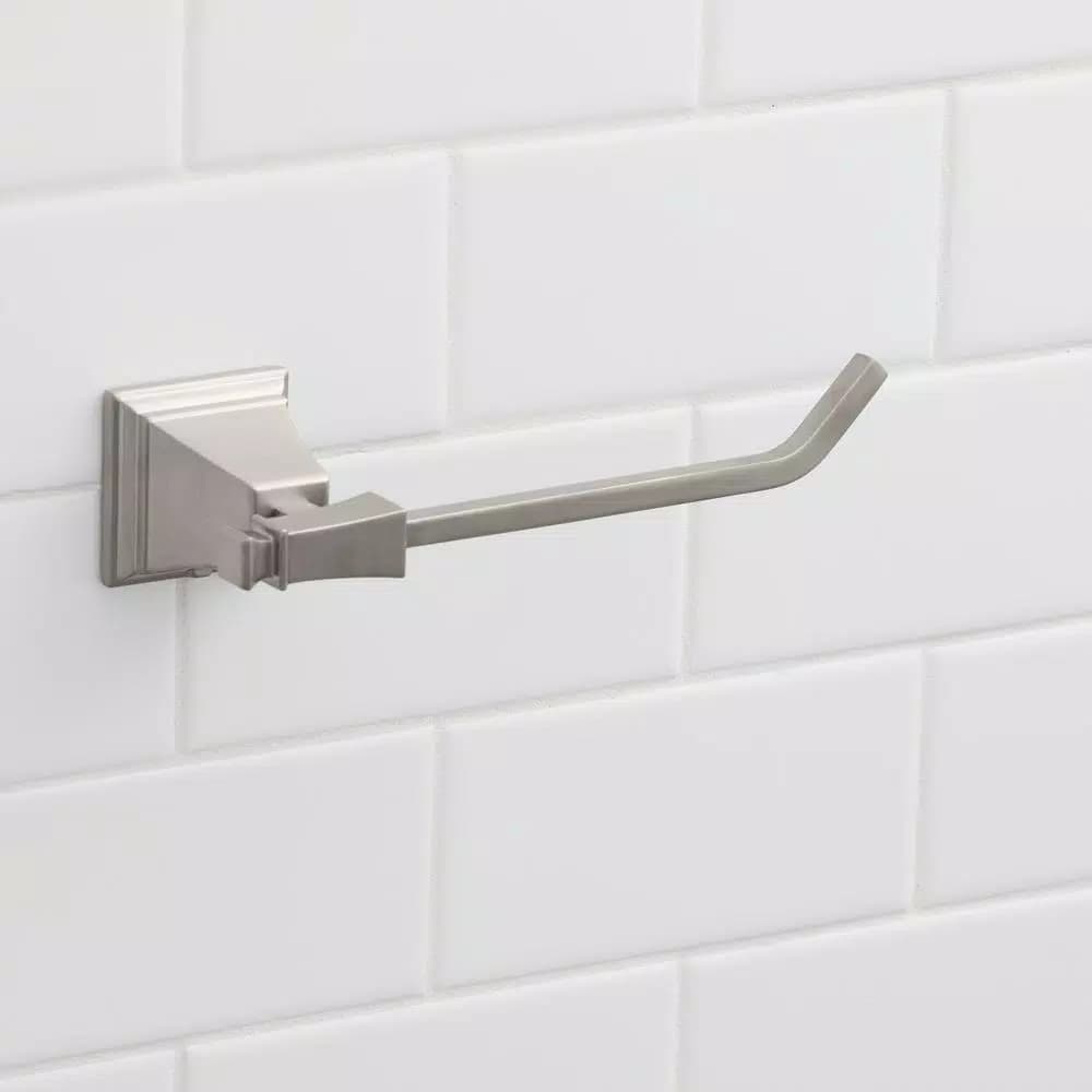 Glacier Bay Exhibit Single Post Toilet Paper Holder, Brushed Nickel