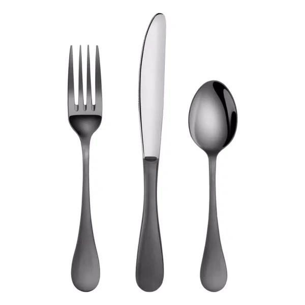 Artaste Rain 36-Piece 18/10 Stainless Steel Flatware Set, Black Titanium Finish, Service for 12