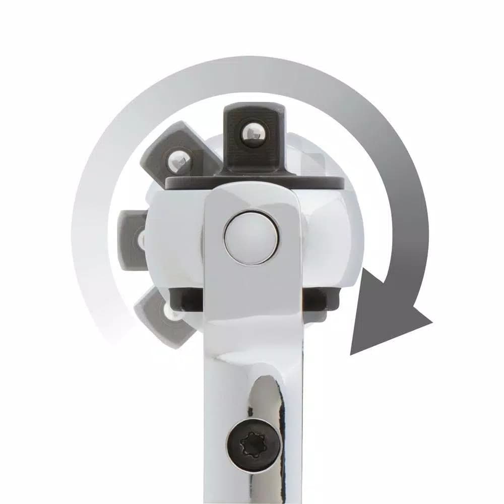 TEKTON 1/4 in. Drive 5 in. Swivel Head Ratchet, 72-Tooth