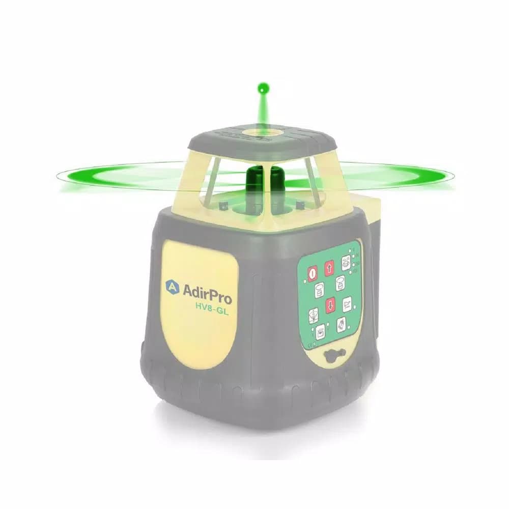 AdirPro HV8GL Green Beam Self-Leveling Rotary Laser Level with Receiver and Remote, 1650 ft. Range