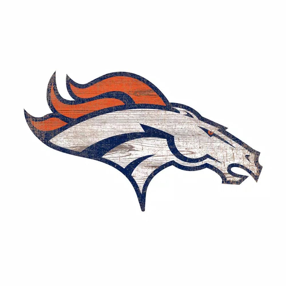 Adventure Furniture Fan Creations NFL Denver Broncos Distressed Logo Cutout Wood Sign