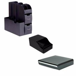 Mind Reader Coffee and Condiment Organizer with Drawer for 36 K-Cups and Sleeve Dispenser, Black thumbnail 1