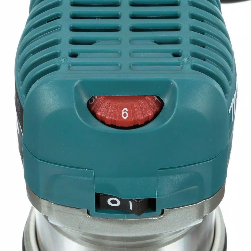 Makita 1-1/4 HP 6.5 Amp Corded Compact Router with Variable Speed and Quick-Release Fixed Base