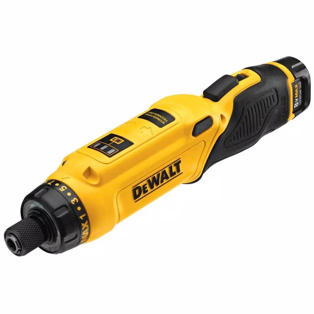 DEWALT 8V MAX Cordless Gyroscopic Screwdriver Kit with 1.0 Ah Battery, Charger & Bag