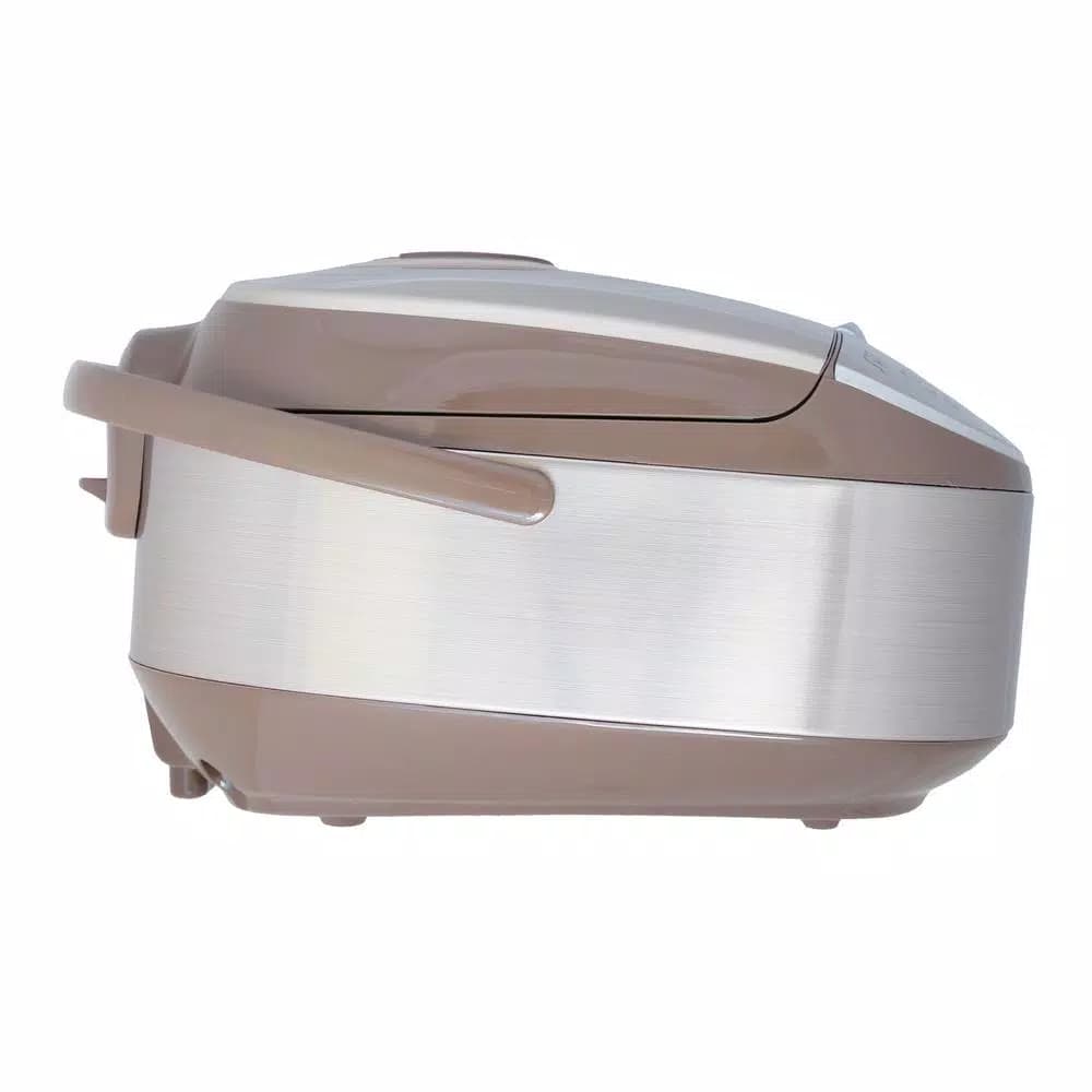 SPT 8-Cup Beige Smart Rice Cooker with Steam Basket and Built-In Timer