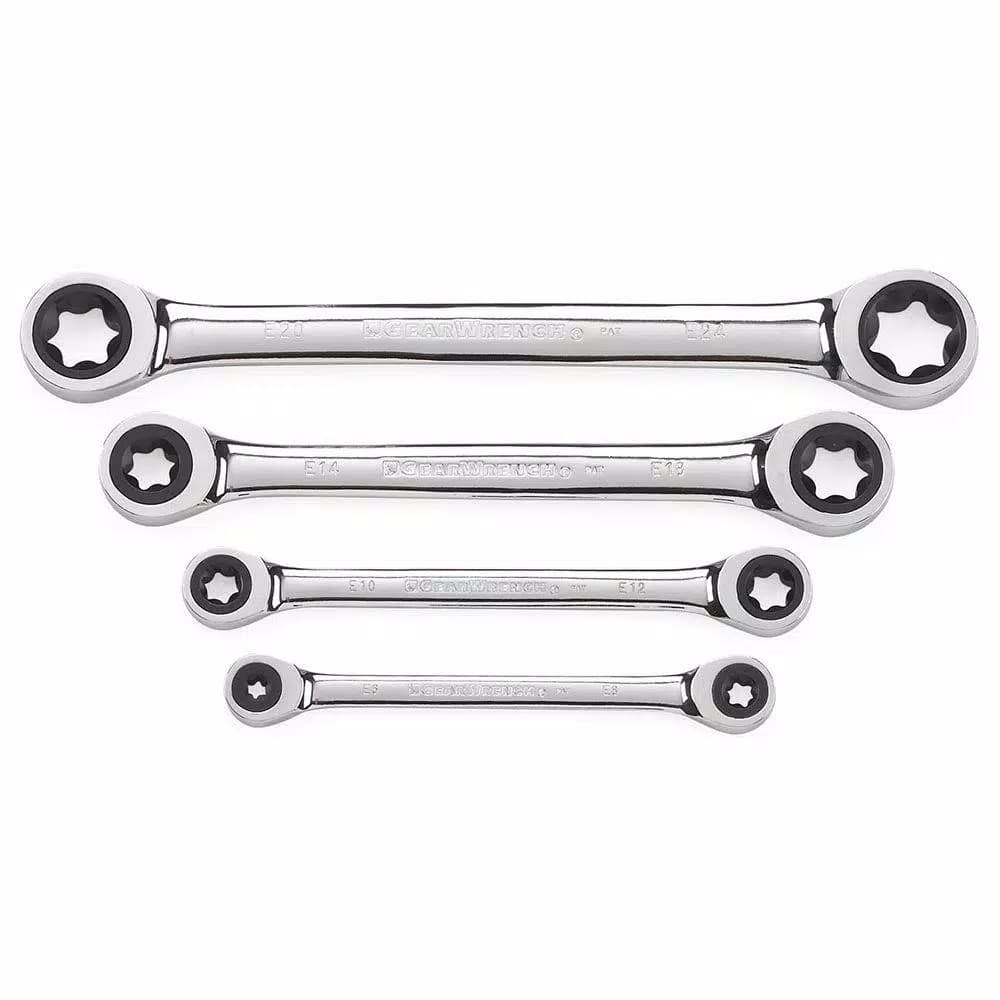 GearWrench 4-Piece E-Torx Ratcheting Double Box-End Wrench Set
