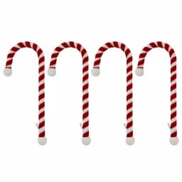 Haute Decor 9 in. Red and White Candy Cane Steel Core Stocking Holder (4-Pack) thumbnail 1