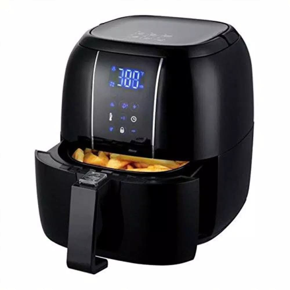 Ovente 3.2 Qt. Digital Air Fryer with Grill Pan and Non-Stick Basket, 1400W, 6 Presets