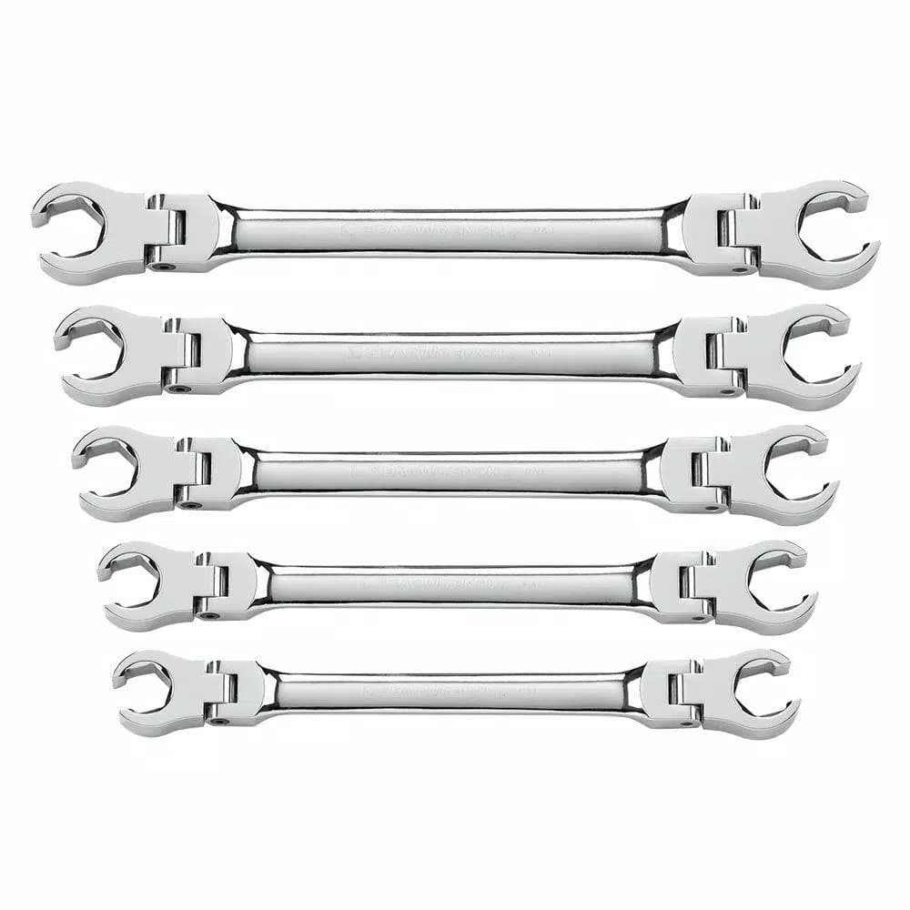GEARWRENCH SAE Flex Flare Nut Wrench Set, 5-Piece, Chrome Finish