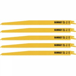 DEWALT 12 in. 6 TPI Bi-Metal Taper Back Reciprocating Saw Blade, 5-Pack thumbnail 1