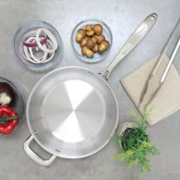 Chantal Induction 21 Steel 3 qt. Stainless Steel Saute Pan, Brushed Stainless Steel thumbnail 2