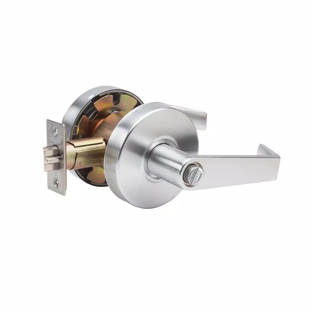 Taco Saturn Series Grade 2 Privacy Cylindrical Door Lever Set, Brushed Chrome